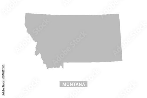 Montana map - Minimal Flat Vector Illustration in Black and Gray, Isolated on White Background, Ideal for Infographics, Educational Use, Reports, and Presentations.