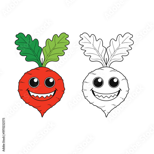 coloring book for kid beetroot vector