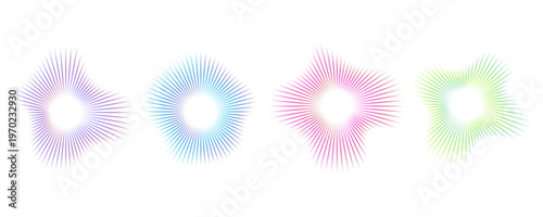 Abstract set of colorful sound waves or equalizer technology on white background, music wave, flow of sound.