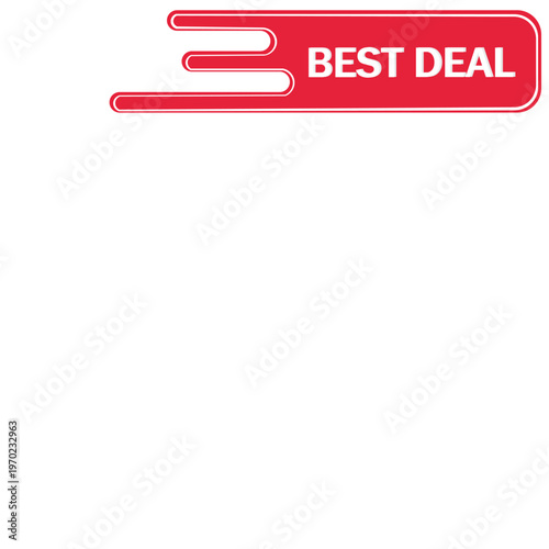 Best Deal Banner Vector – Modern Red Sale Label with Speed Lines for Discount, Promotion and Marketing Design Isolated on Transparent Background