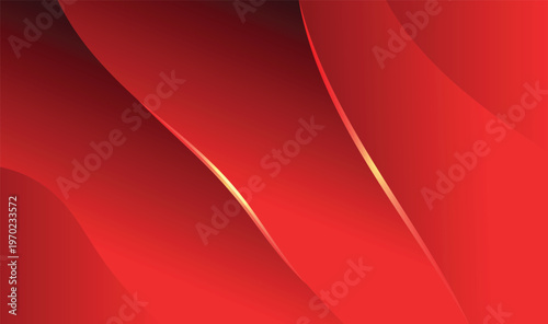 Abstract Luxury Red and Gold Wave Background with Elegant Fluid Curves