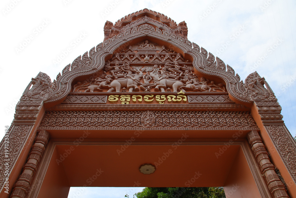 Naklejka premium buddhist temple (wat bo) in siem reap in cambodia 
