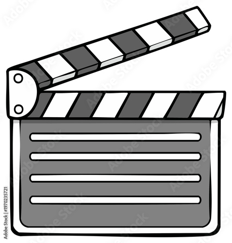Cartoon Illustration of a Movie Clapper Board Slate for Film and Production
