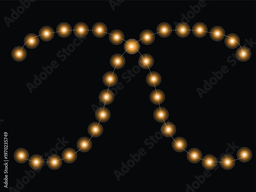Festive string lights forming an arch holiday illumination and bright decorative lighting