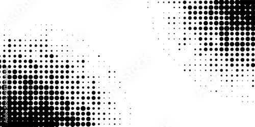 Set of black halftone dots background. dots style