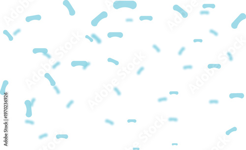 Abstract Cyan Capsule Confetti Micro Pattern on White