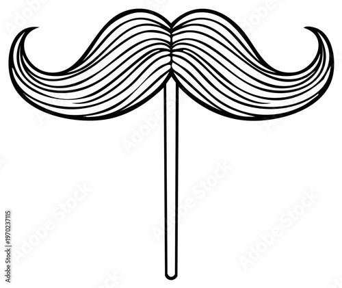 Whimsical Fake Mustache on a Stick for Costume Parties and Fun Events