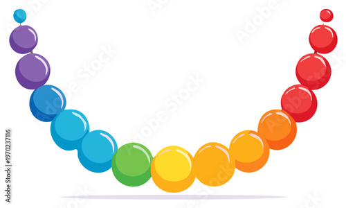 Colorful rainbow bead necklace illustration