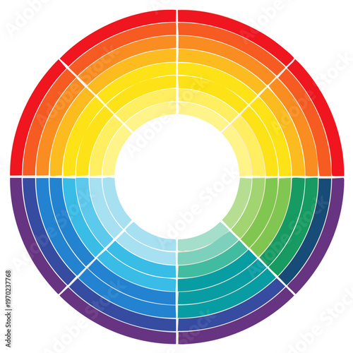 Vibrant Color Wheel Illustration With Circular Segments Depicting the Spectrum