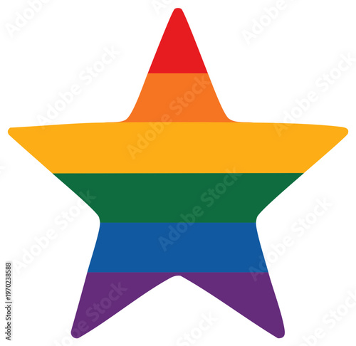 LGBTQ Pride Flag Star Illustration