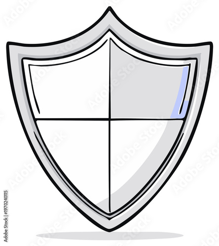 Simple stylized heraldic shield with dividing lines on a plain background