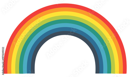 Colorful rainbow arc illustration isolated against white background