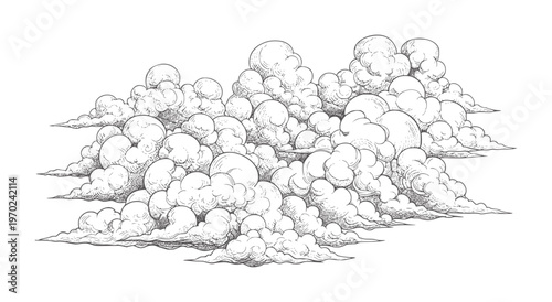 Black and white of cumulonimbus clouds monochrome