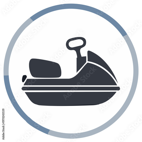 Jet Ski Watercraft Icon Illustration in Blue Circle for Water Sports