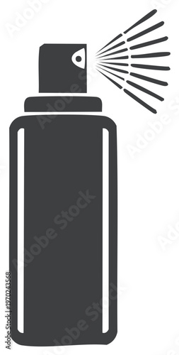 Spray bottle dispensing fine mist droplets from nozzle icon