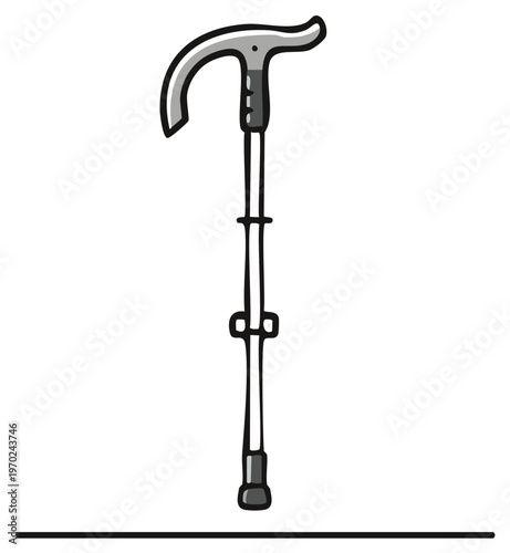 Illustration of a walking cane for assistance and support