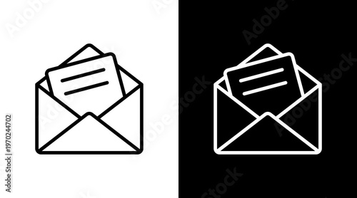 Newsletter White Icon Set Design