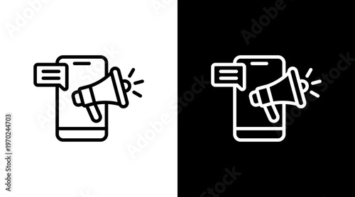 Advertisement White Icon Set Design