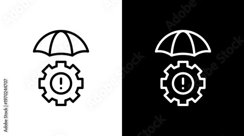 Crisis Management White Icon Set Design