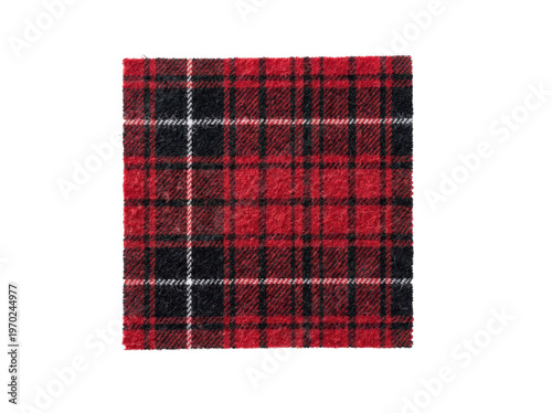 Obraz na plátně Red and black tartan plaid wool swatch