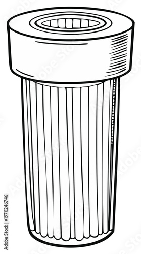 Industrial Mechanical Filter Element Illustration for Fluid Filtration Systems and Automotive Components