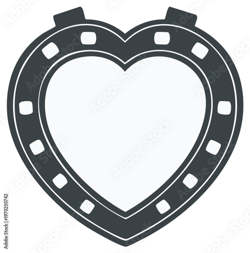 Heart shaped locket design, dark grey outline with a heart inside, illustration.