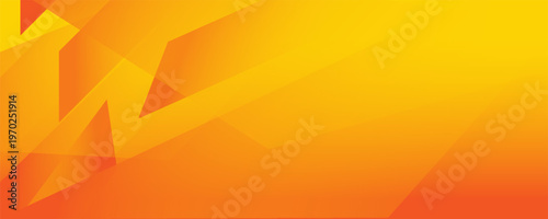 Modern Orange and Yellow Abstract Background with Dynamic Geometric Gradient Shapes, Bright Energy Header Design, Vibrant Minimalist Vector for Corporate Presentation, Web Banner, and Tech Poster.
