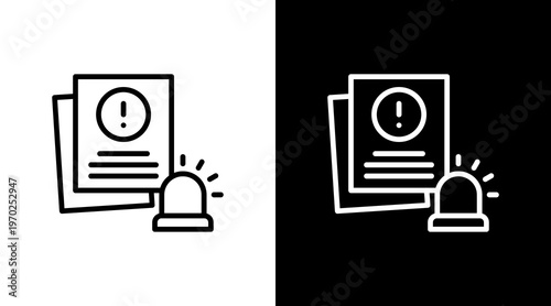 Incident Report White Icon Set Design