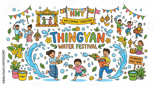 Thingyan Water Festival Myanmar - Family Fun