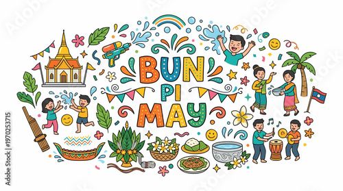 Bun Pi May Laos Water Festival Celebration - People & Culture