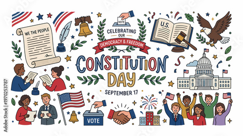 Constitution Day Celebration - Democracy, Freedom, Voting, USA
