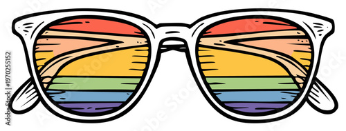 Sunglasses with a Rainbow Gradient, Symbolizing Pride and Equality