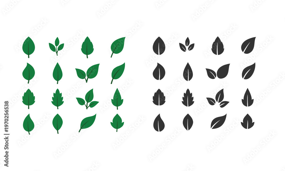 Fototapeta premium set of leaf logos in various styles