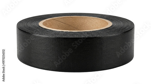 Roll of black heavy duty gaffer tape isolated