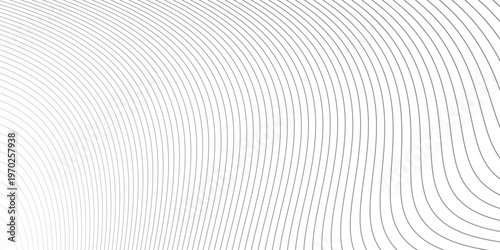 Abstract Black smooth wave on a white background. Dynamic sound wave.