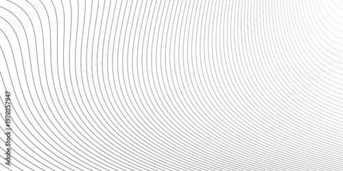 Abstract Black smooth wave on a white background. Dynamic sound wave. Design element. Vector illustration.