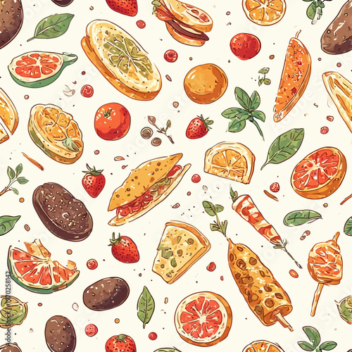 Food Pattern Design Very Cool