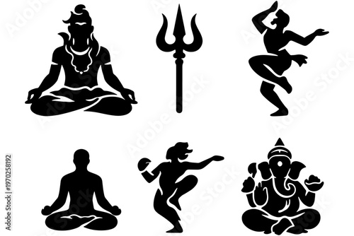 Traditional Indian God Illustration Minimal Style