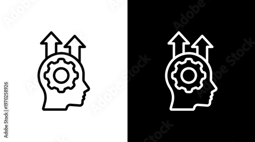 Skill Development White Icon Set Design