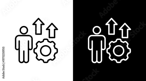 Leadership Development White Icon Set Design