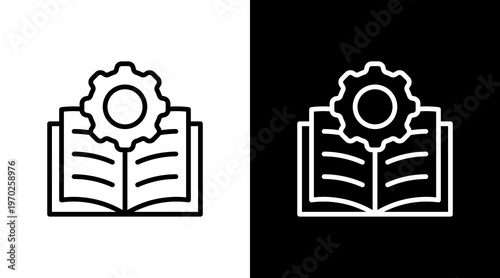 Skill Training Course White Icon Set Design