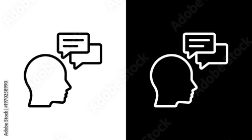 Communication Skills White Icon Set Design