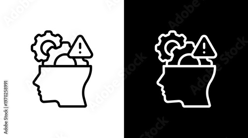 Critical Thinking White Icon Set Design