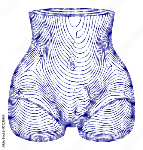 Blue glass vase, wood grain pattern, decorative home decor, interior design element