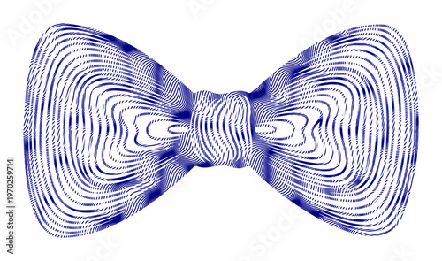 Blue bow tie, vector bowtie, striped pattern, fashion accessory, elegant neckwear