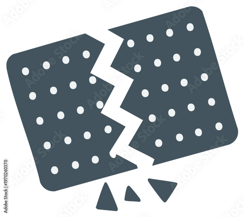 Cracked biscuit or cracker isolated. Food concept.