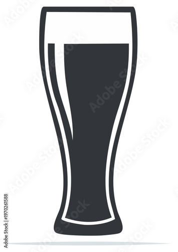 Vector illustration of a filled beer glass icon