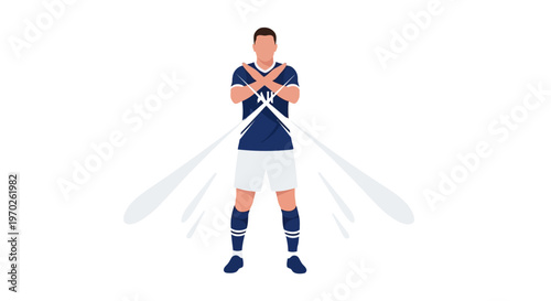 Soccer Player Standing with Arms Crossed.