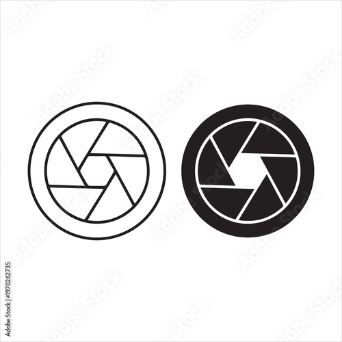 Camera shutter icon vector Illustration and outline Icons. vector silhouette.