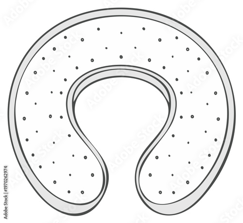 U-shaped speckled neck pillow illustration, comfort, travel pillow